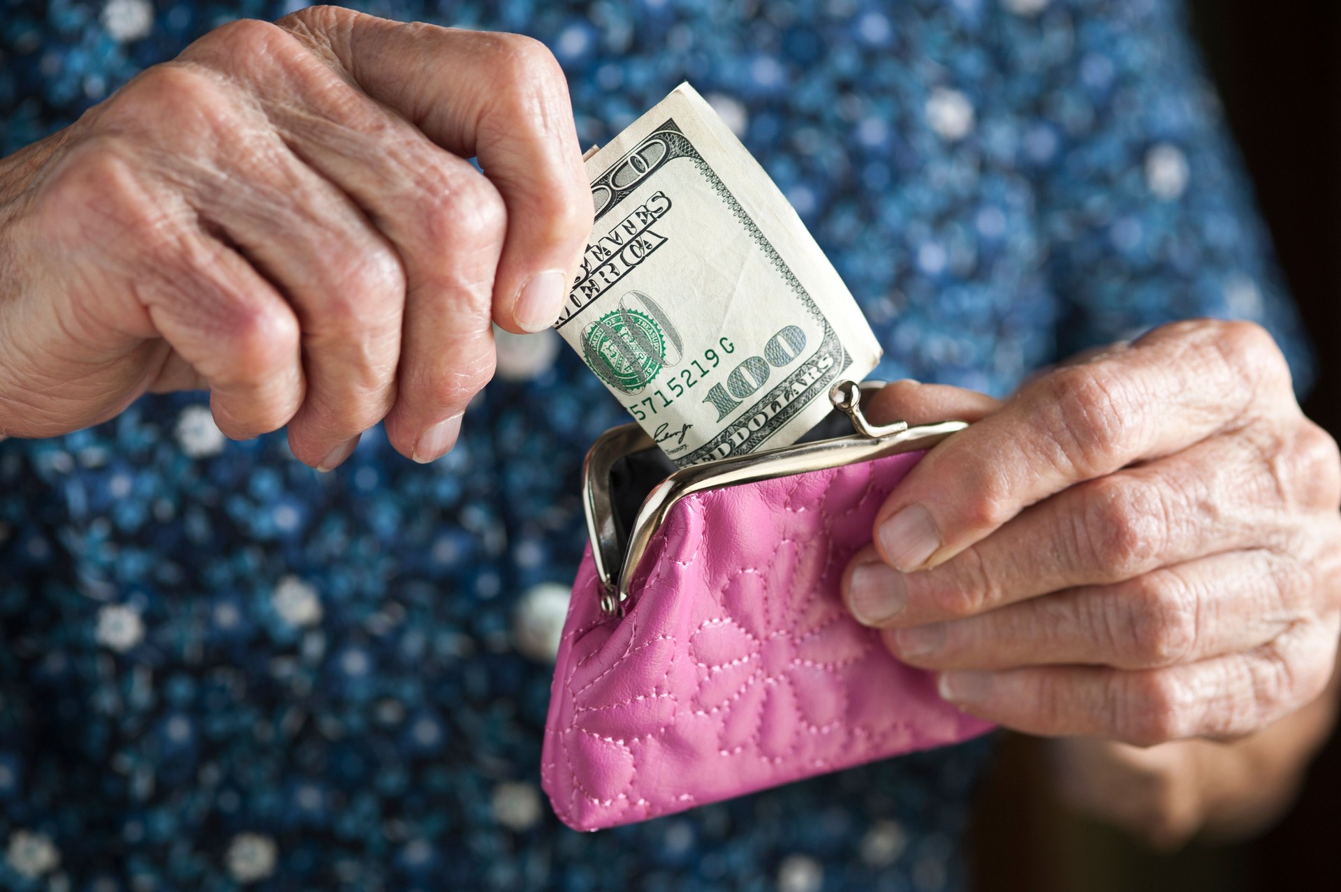 Cash and Elderly Hands